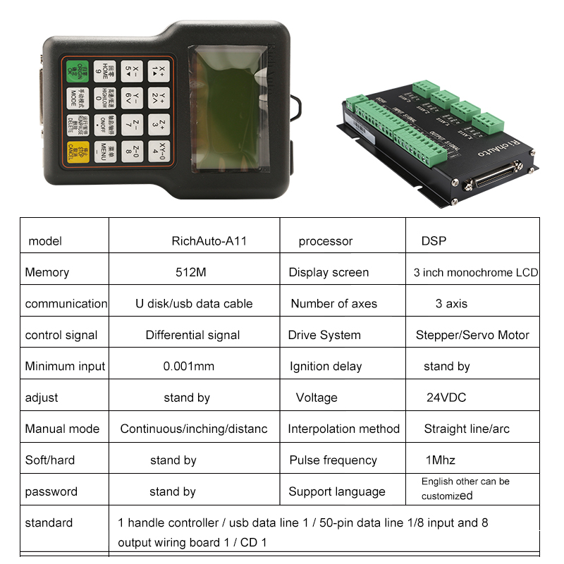 Hycnc Dsp Richauto Original 3  - огляд і ціна Richauto A11 Dsp Controller 3 Axis