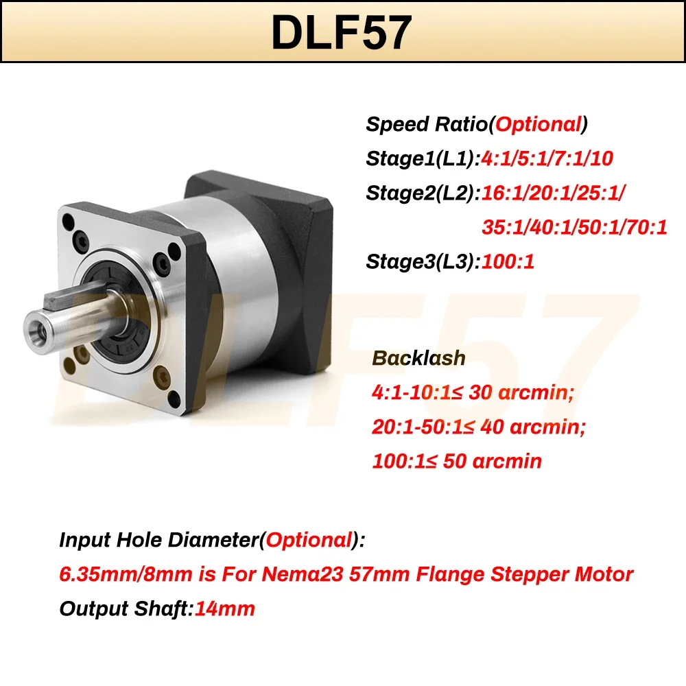 6.35/8/11/14Mm Input Planetary - огляд і ціна Planetary Gearbox Reducer Nema 23 34
