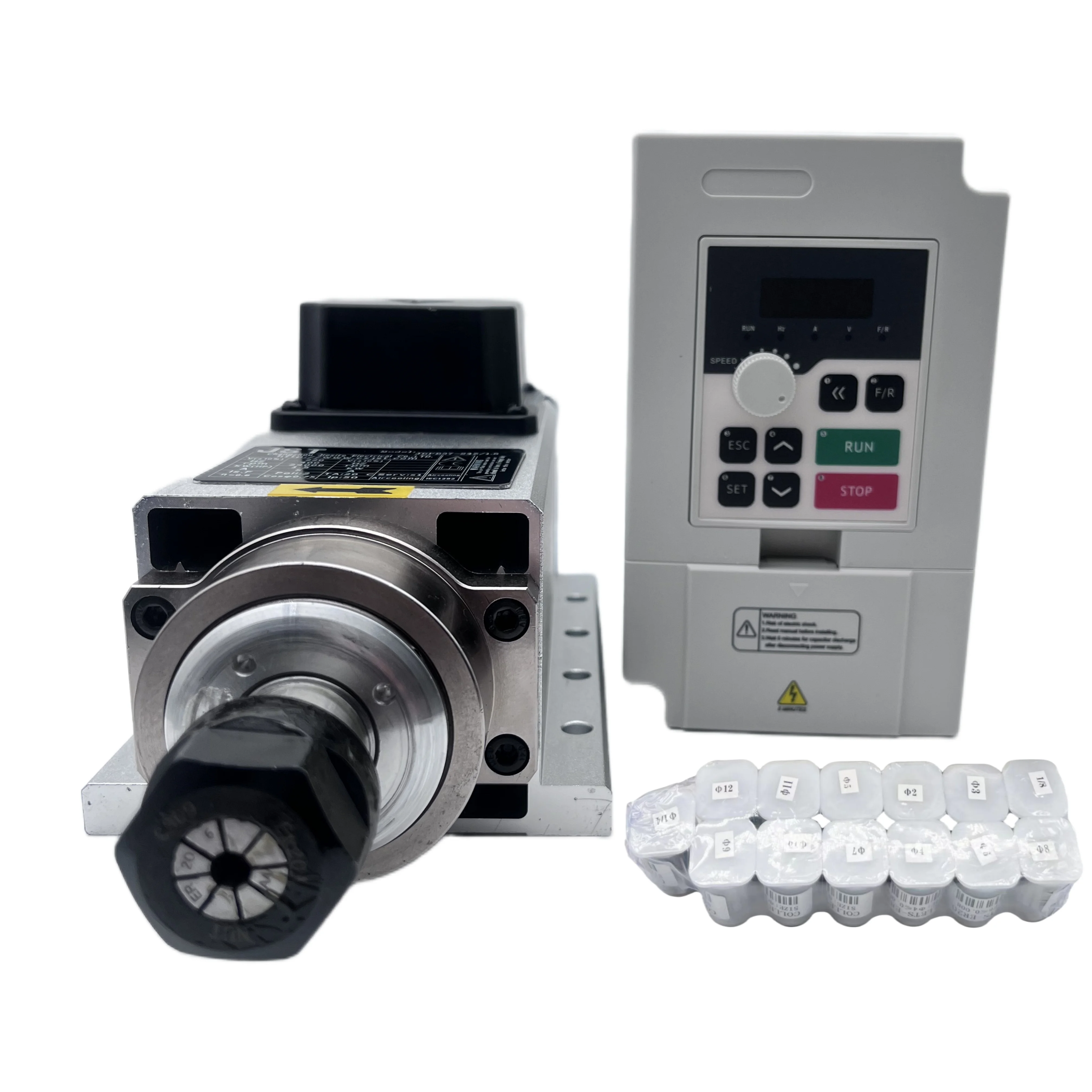 1.5KW ER11/ER20 110V/220V CNC  - огляд і ціна Air Cooled 1.5Kw Spindle Motor Inverter 110V
