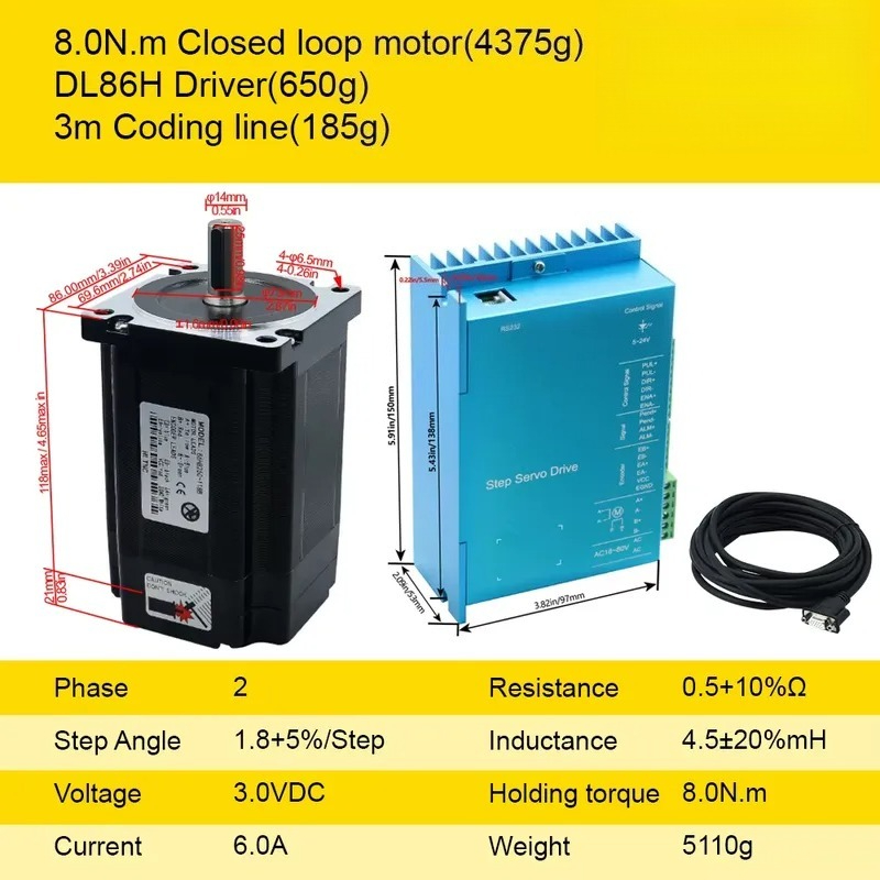 Industrial Nema 34 Closed Loop - огляд і ціна Hybrid Servo Driver Nema 34 8.5Nm