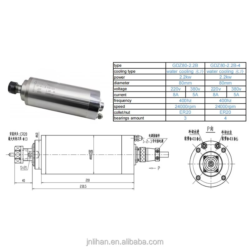 2.2KW 220V Water Cooled Machin - огляд і ціна 2.2Kw Water Cooled Spindle Kit Vfd
